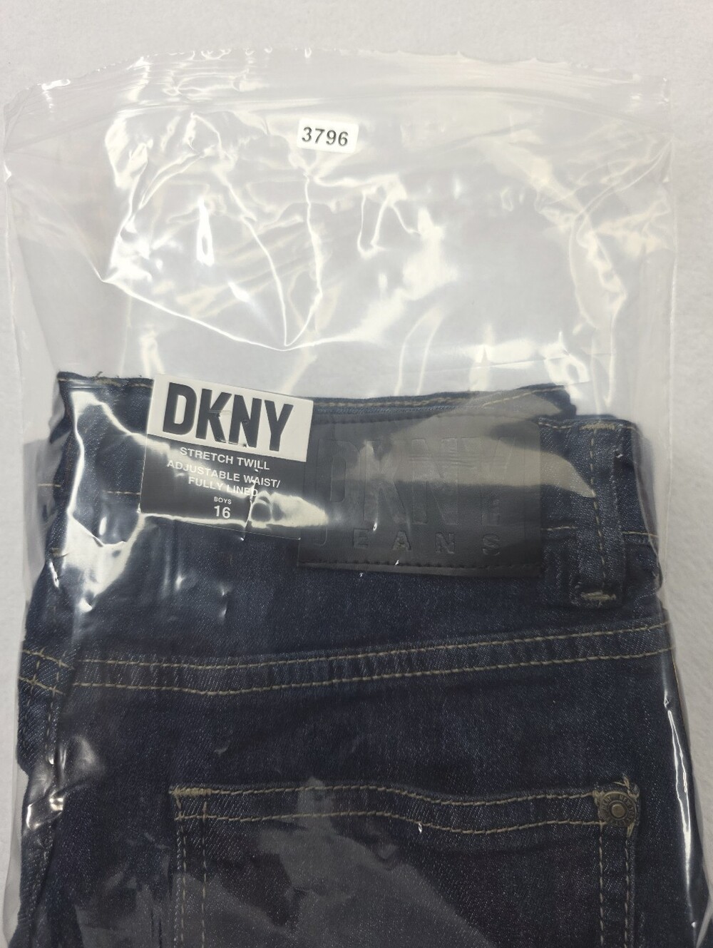 DKNY Big Boy's Dark Blue Stretch Twill Slim Jeans Size 16 NWT CM-3796 - Picture 11 of 11